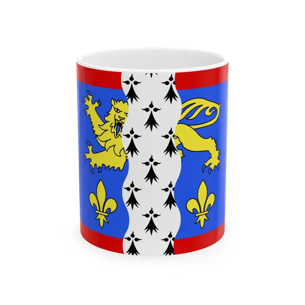 Flag of Mayenne France 2 - White Coffee Mug-11oz-Go Mug Yourself