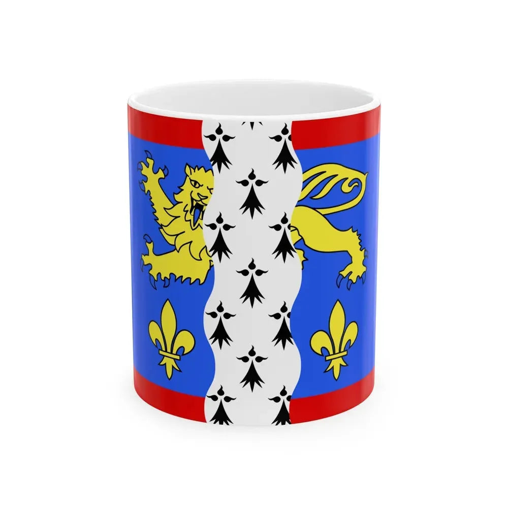 Flag of Mayenne France 2 - White Coffee Mug 11oz - Go Mug Yourself