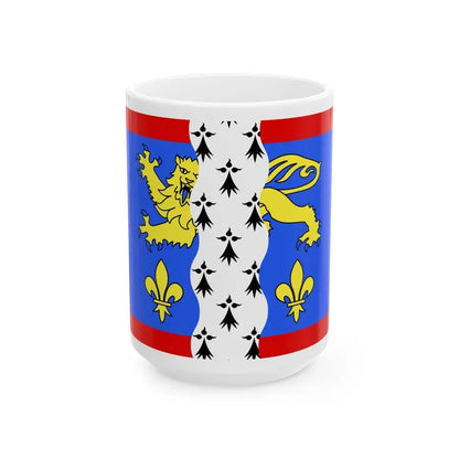 Flag of Mayenne France 2 - White Coffee Mug 15oz - Go Mug Yourself