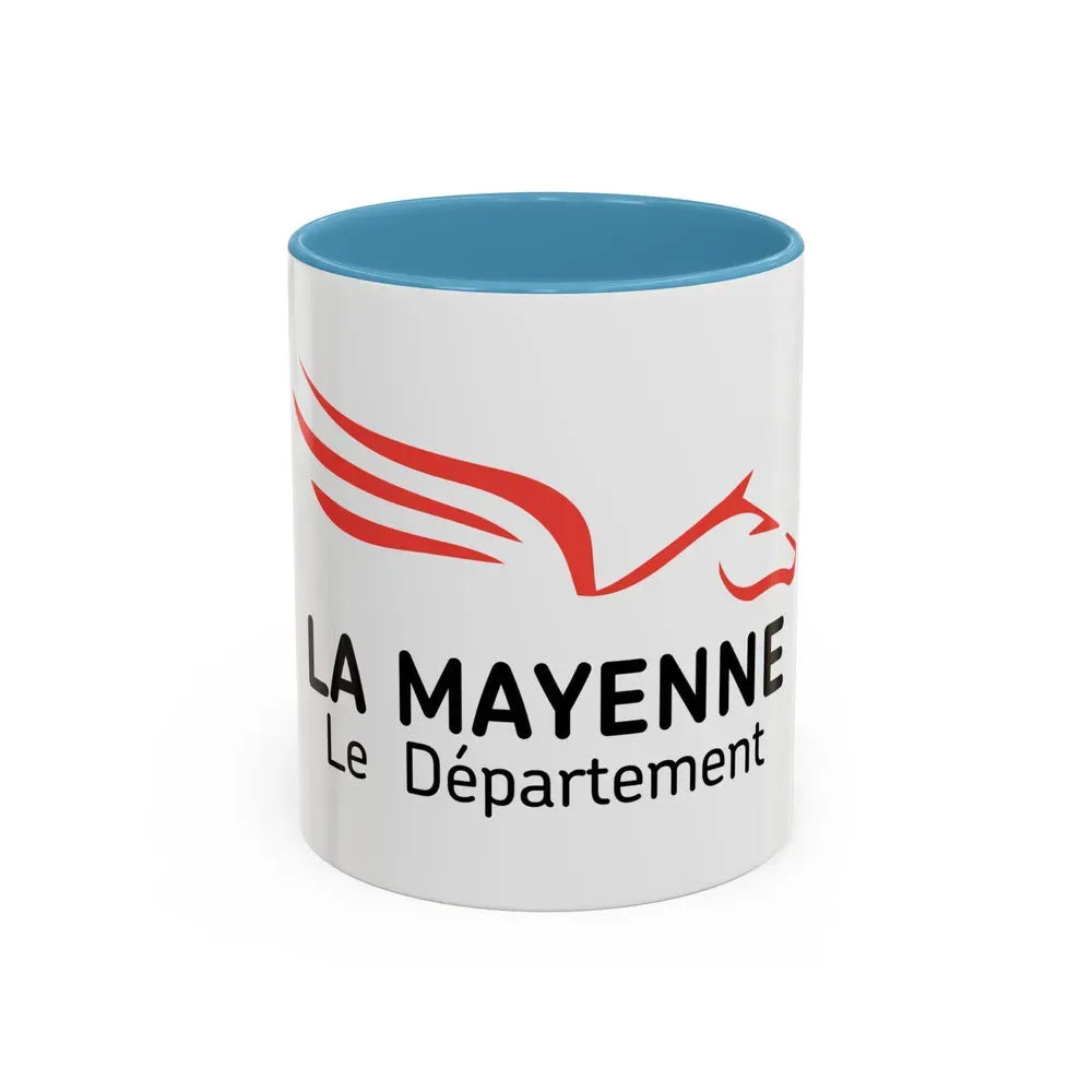 Flag of Mayenne France - Accent Coffee Mug 11oz Light Blue - Go Mug Yourself