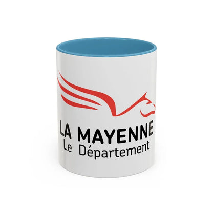 Flag of Mayenne France - Accent Coffee Mug 11oz Light Blue - Go Mug Yourself