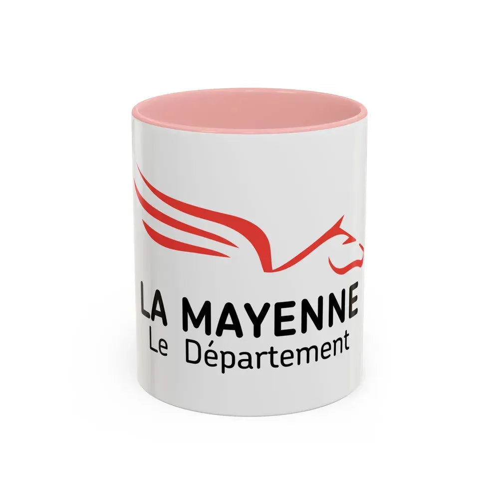 Flag of Mayenne France - Accent Coffee Mug 11oz Pink - Go Mug Yourself