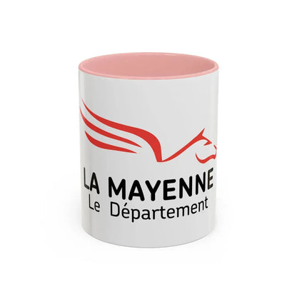 Flag of Mayenne France - Accent Coffee Mug 11oz Pink - Go Mug Yourself