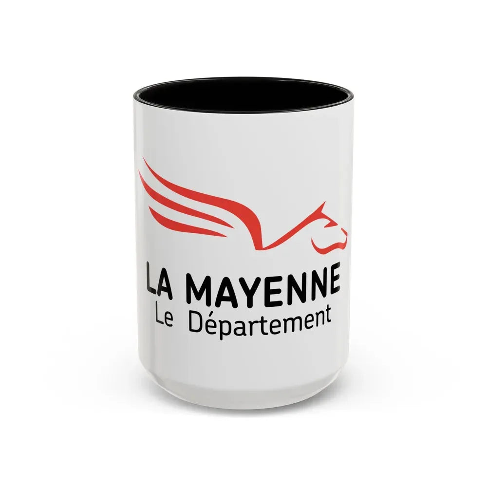 Flag of Mayenne France - Accent Coffee Mug 15oz Black - Go Mug Yourself