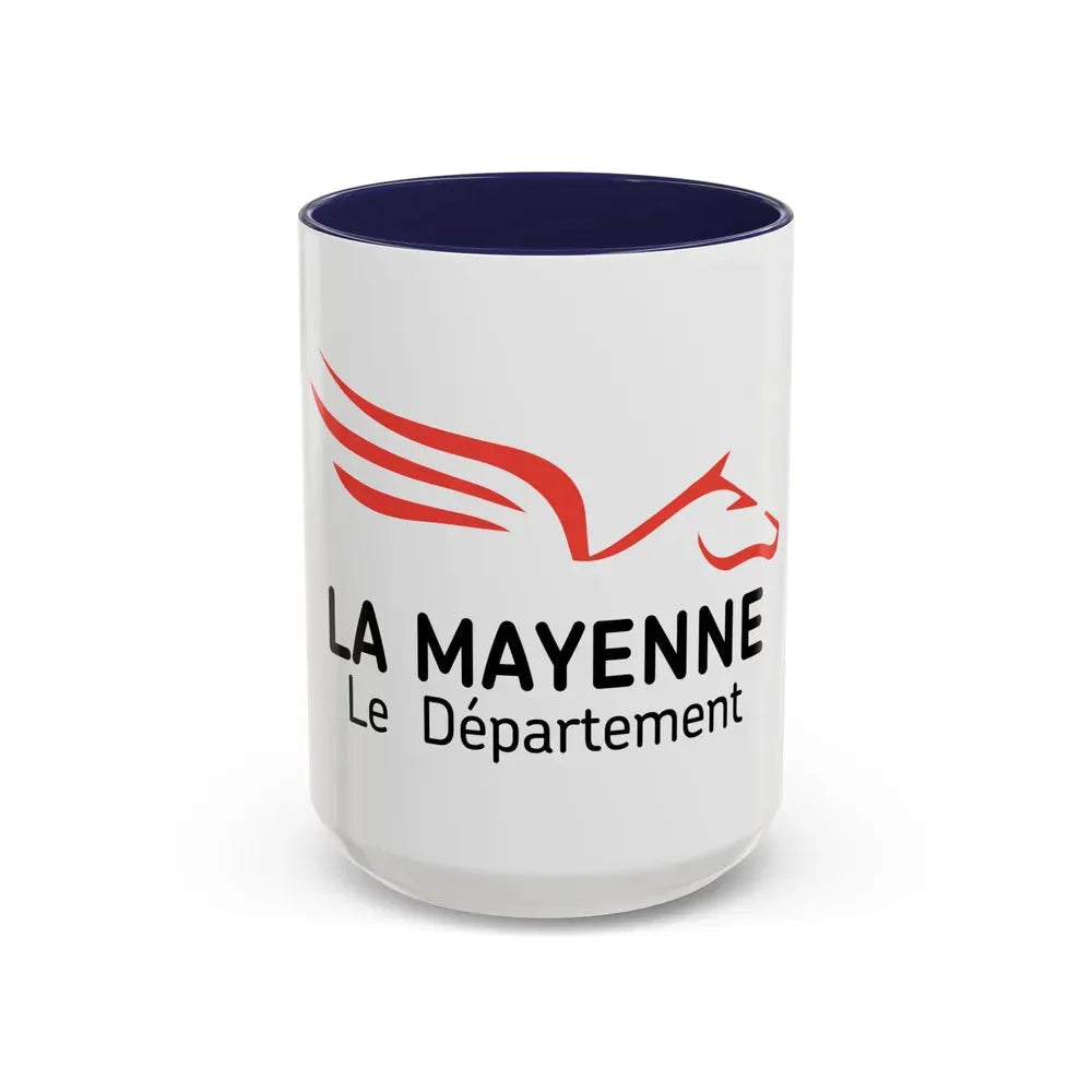 Flag of Mayenne France - Accent Coffee Mug 15oz Navy - Go Mug Yourself