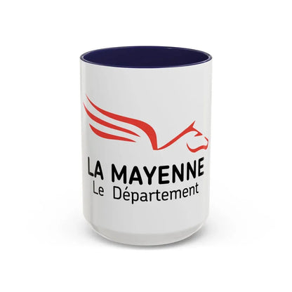 Flag of Mayenne France - Accent Coffee Mug 15oz Navy - Go Mug Yourself