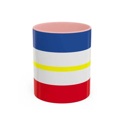 Flag of Mecklenburg Vorpommern Germany - Accent Coffee Mug 11oz Pink - Go Mug Yourself
