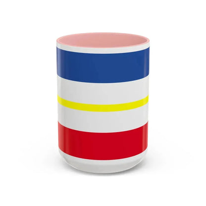 Flag of Mecklenburg Vorpommern Germany - Accent Coffee Mug 15oz Pink - Go Mug Yourself