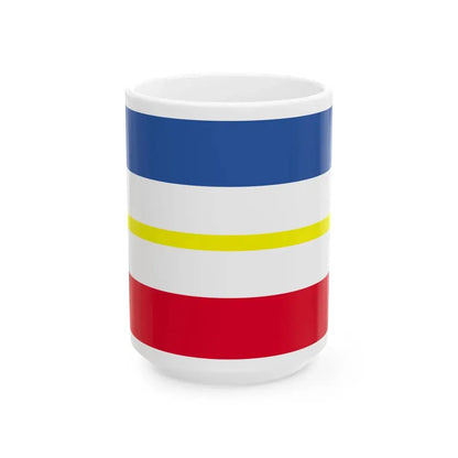 Flag of Mecklenburg-Western Pomerania (Germany) White Coffee Mug 15oz - Go Mug Yourself