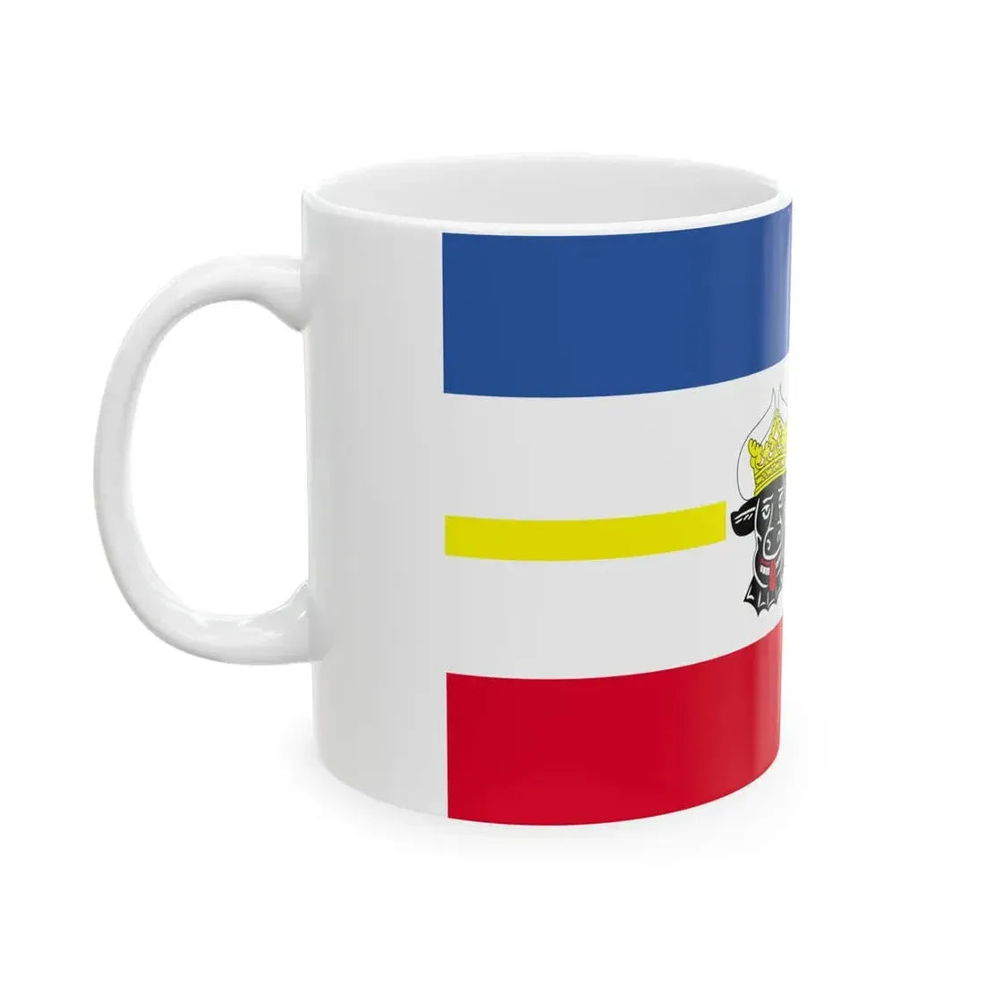 Flag of Mecklenburg-Western Pomerania state (Germany) White Coffee Mug - Go Mug Yourself