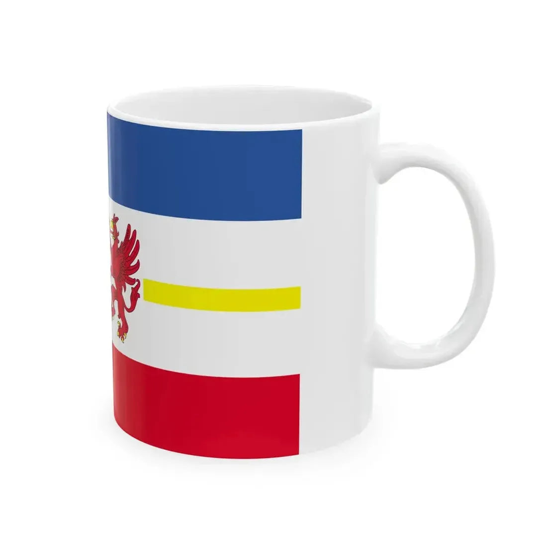 Flag of Mecklenburg-Western Pomerania state (Germany) White Coffee Mug - Go Mug Yourself