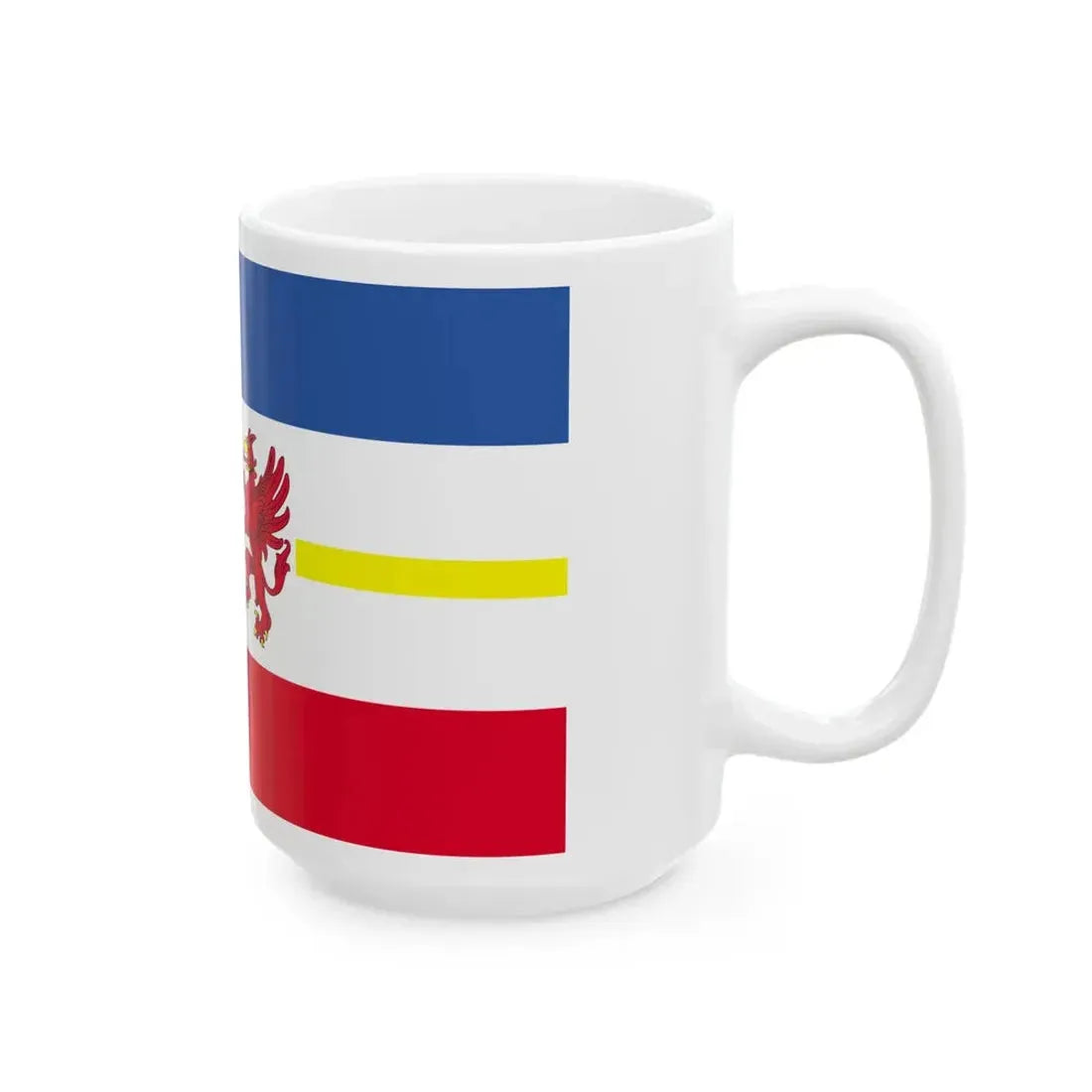 Flag of Mecklenburg-Western Pomerania state (Germany) White Coffee Mug - Go Mug Yourself