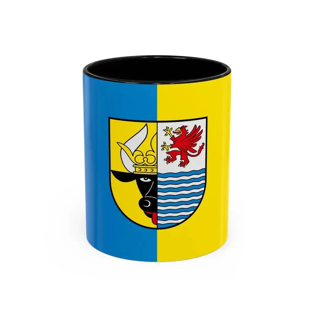 Flag of Mecklenburgische Seenplatte Germany - Accent Coffee Mug 11oz Black - Go Mug Yourself