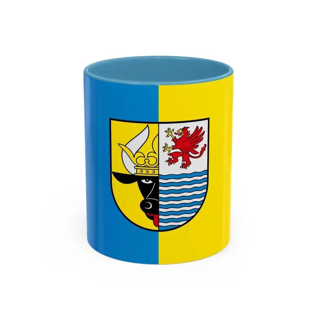 Flag of Mecklenburgische Seenplatte Germany - Accent Coffee Mug 11oz Light Blue - Go Mug Yourself