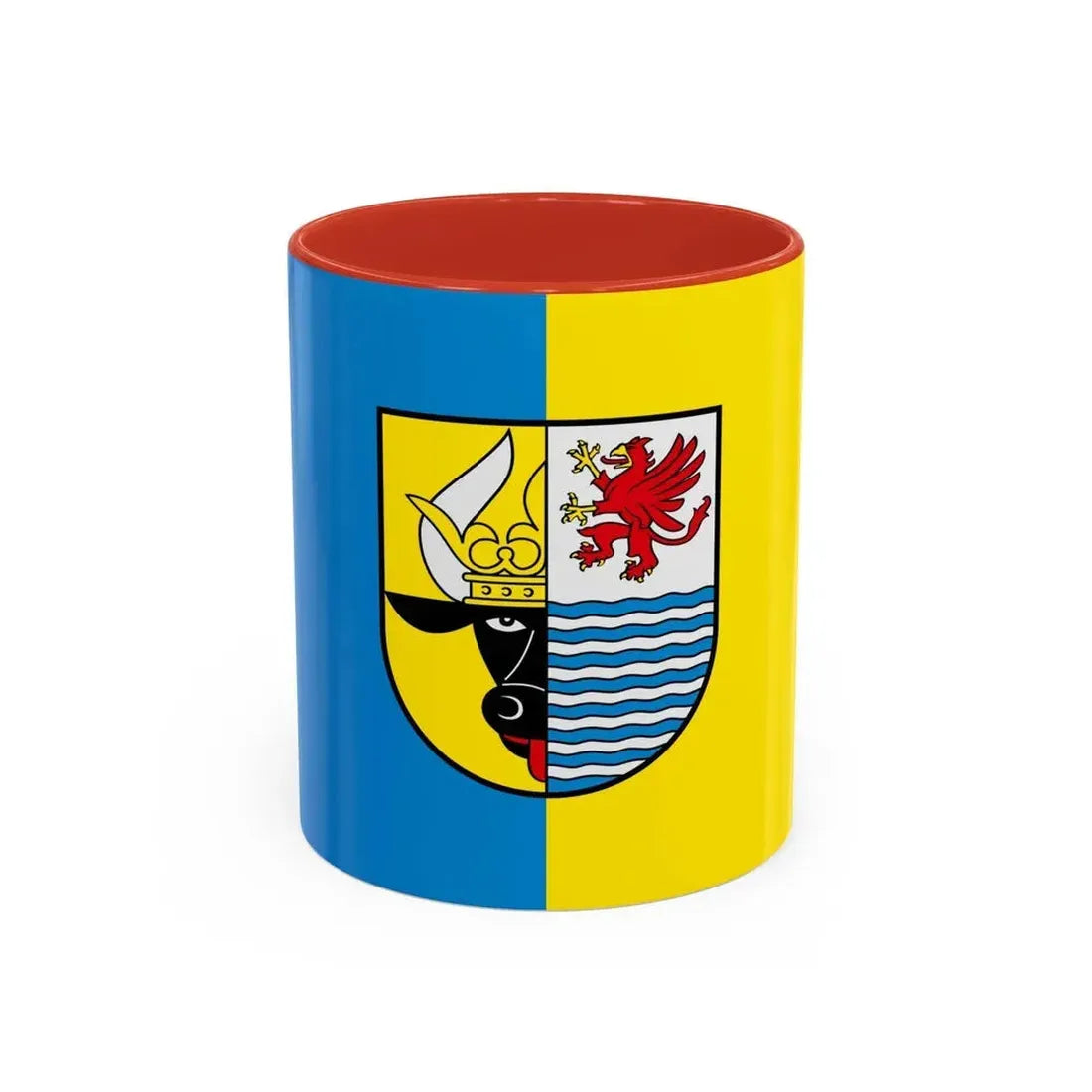 Flag of Mecklenburgische Seenplatte Germany - Accent Coffee Mug 11oz Red - Go Mug Yourself