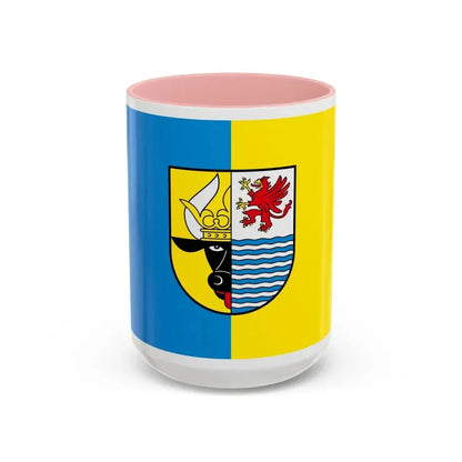 Flag of Mecklenburgische Seenplatte Germany - Accent Coffee Mug 15oz Pink - Go Mug Yourself