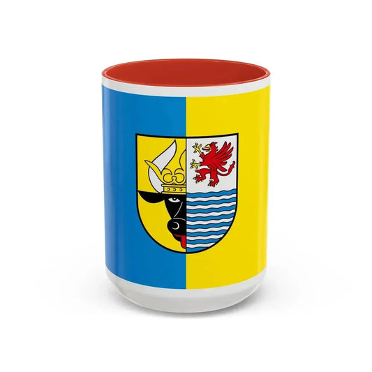 Flag of Mecklenburgische Seenplatte Germany - Accent Coffee Mug 15oz Red - Go Mug Yourself