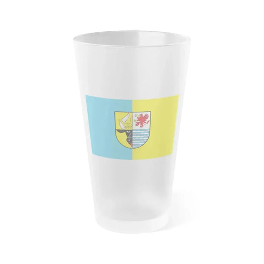 Flag of Mecklenburgische Seenplatte Germany - Frosted Pint Glass 16oz 16oz Frosted - Go Mug Yourself