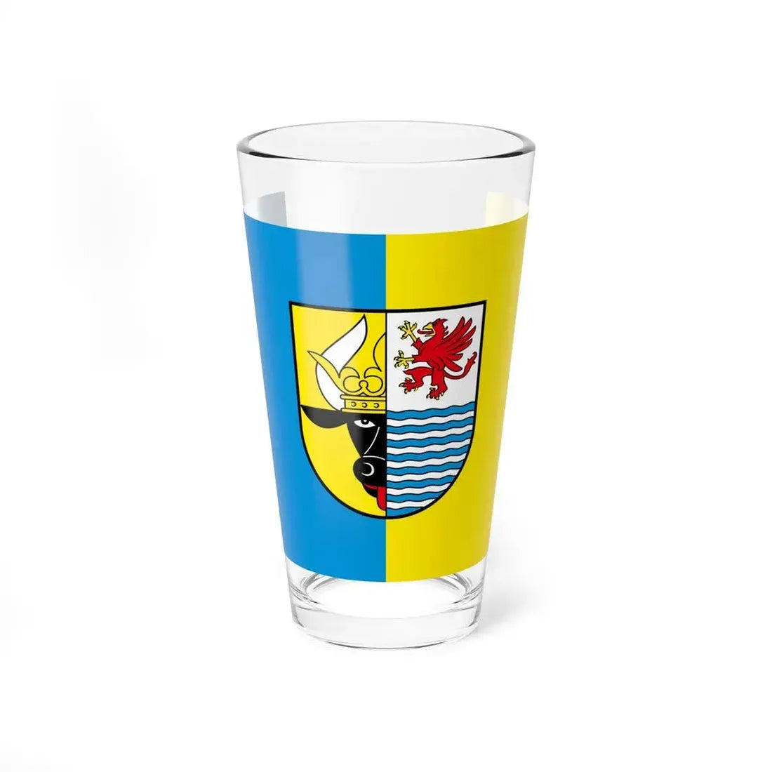 Flag of Mecklenburgische Seenplatte Germany - Pint Glass 16oz 16oz - Go Mug Yourself