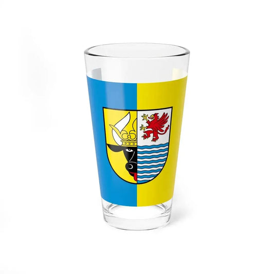 Flag of Mecklenburgische Seenplatte Germany - Pint Glass 16oz 16oz - Go Mug Yourself
