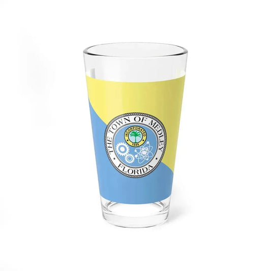 Flag of Medley Florida (United States) Pint Glass 16oz 16oz - Go Mug Yourself