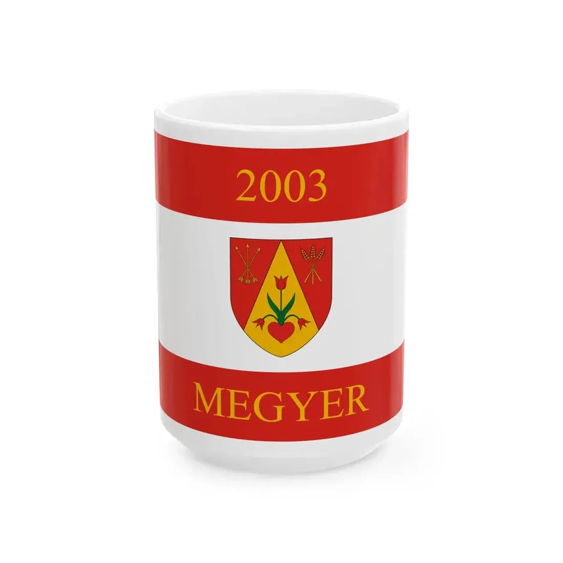 Flag of Megyer (Hungary) White Coffee Mug 15oz - Go Mug Yourself
