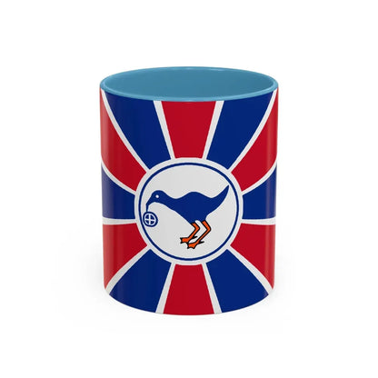 Flag of Melekeok Palau - Accent Coffee Mug 11oz Light Blue - Go Mug Yourself