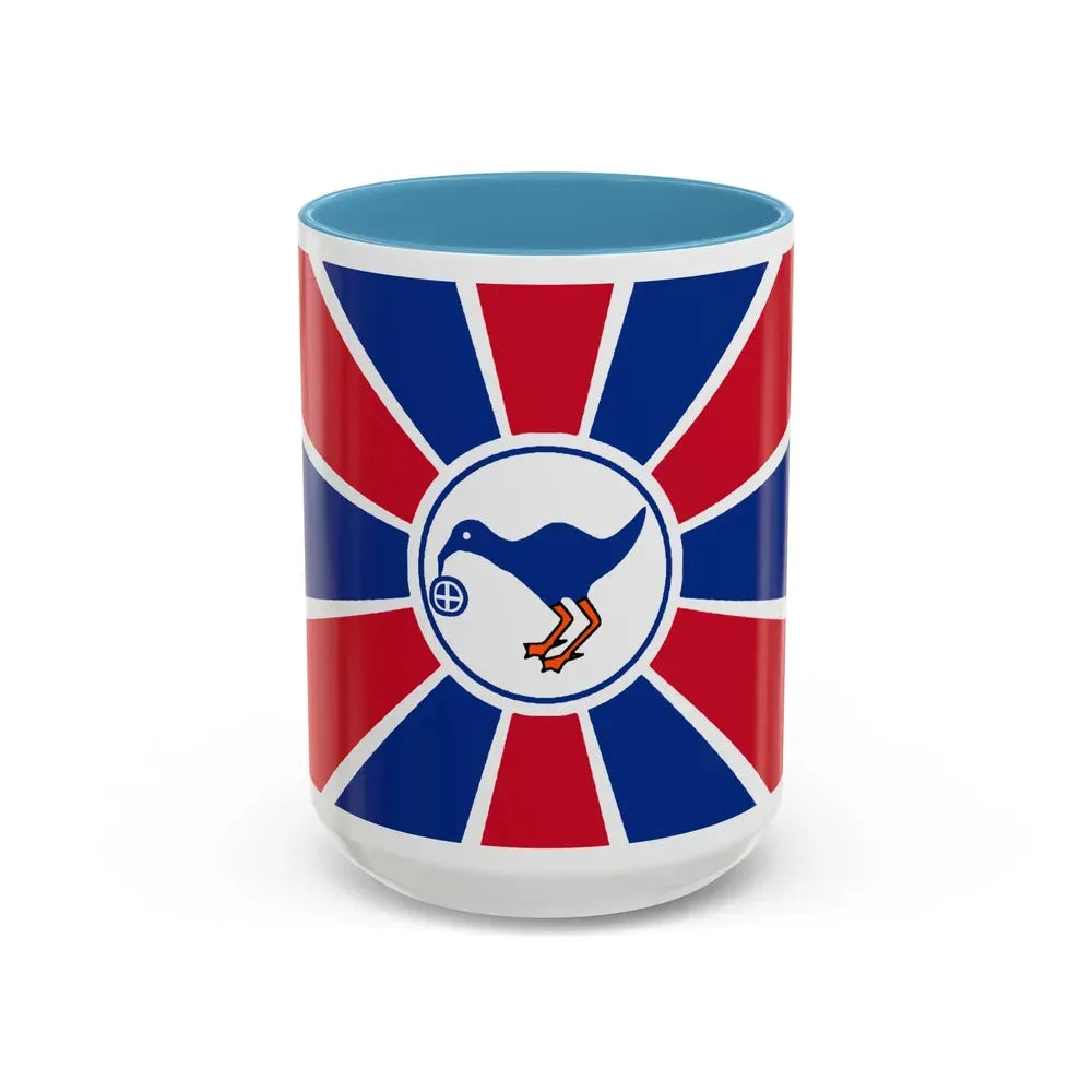 Flag of Melekeok Palau - Accent Coffee Mug 15oz Light Blue - Go Mug Yourself