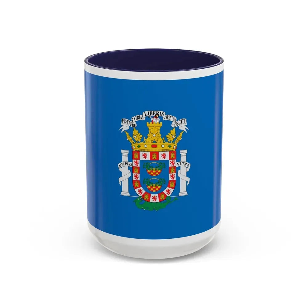 Flag of Melilla Spain - Accent Coffee Mug 15oz Navy - Go Mug Yourself