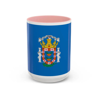 Flag of Melilla Spain - Accent Coffee Mug 15oz Pink - Go Mug Yourself