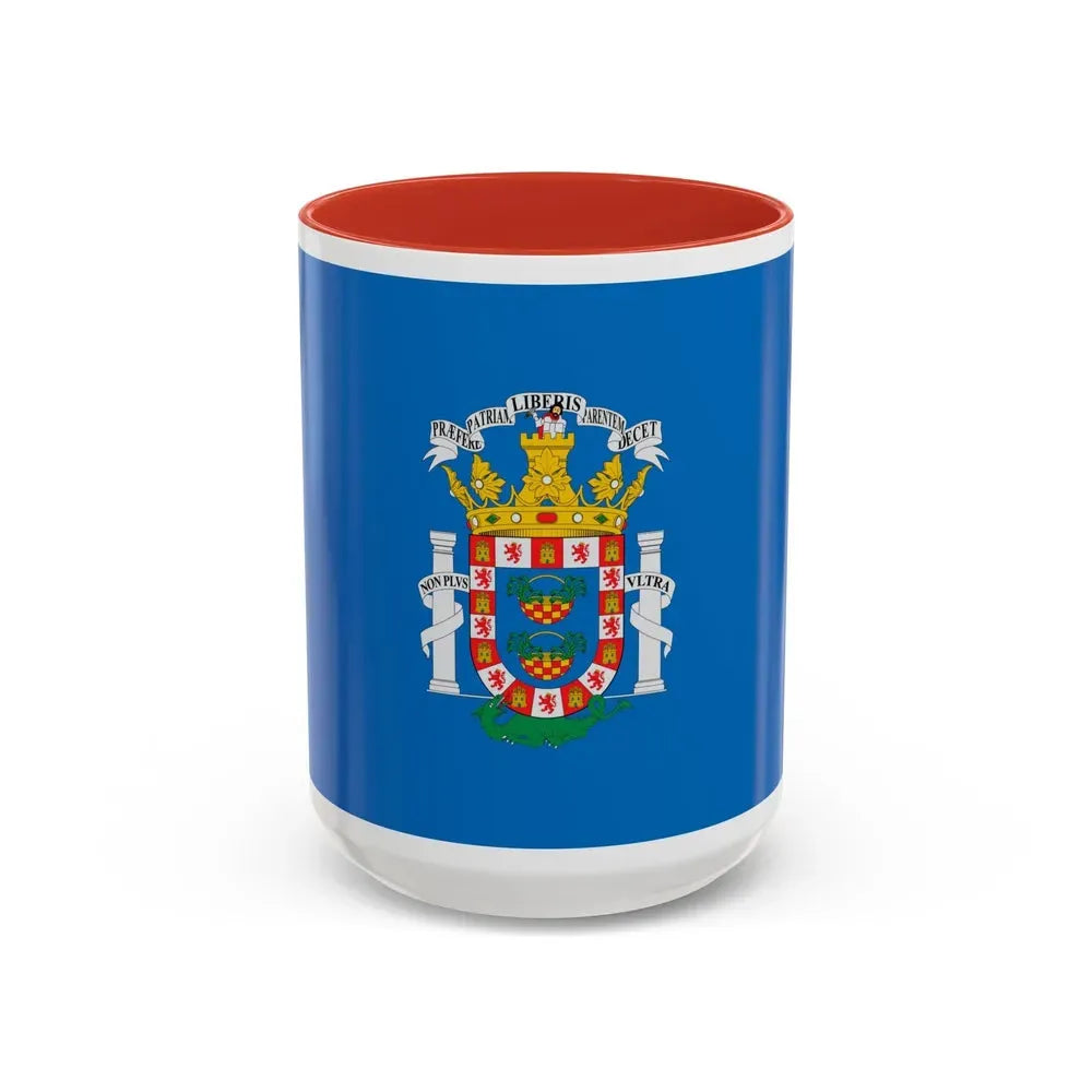 Flag of Melilla Spain - Accent Coffee Mug 15oz Red - Go Mug Yourself