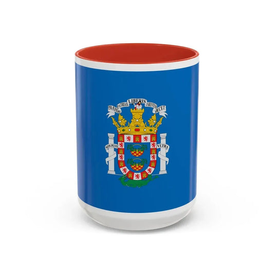 Flag of Melilla Spain - Accent Coffee Mug 15oz Red - Go Mug Yourself
