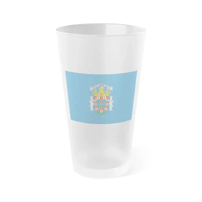 Flag of Melilla Spain - Frosted Pint Glass 16oz 16oz Frosted - Go Mug Yourself