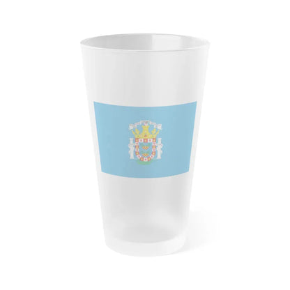 Flag of Melilla Spain - Frosted Pint Glass 16oz 16oz Frosted - Go Mug Yourself