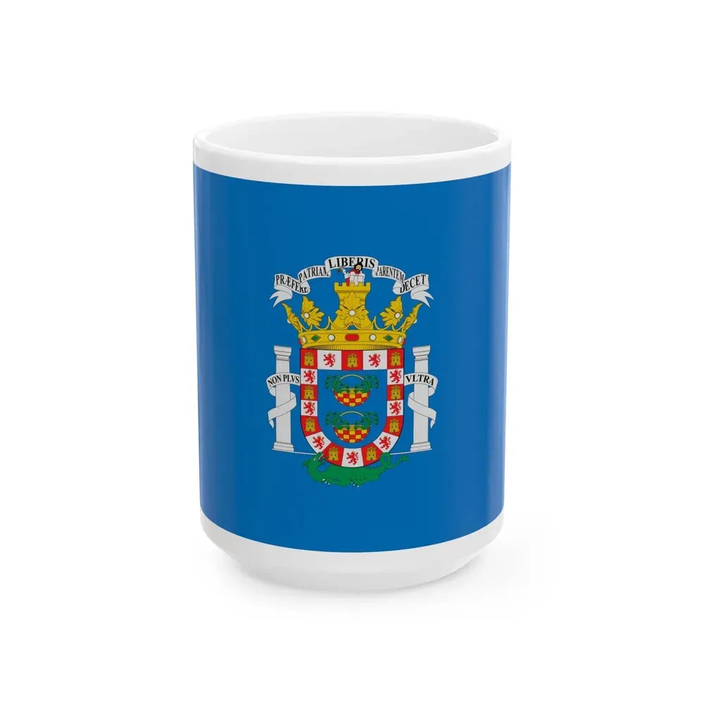 Flag of Melilla Spain - White Coffee Mug 15oz - Go Mug Yourself