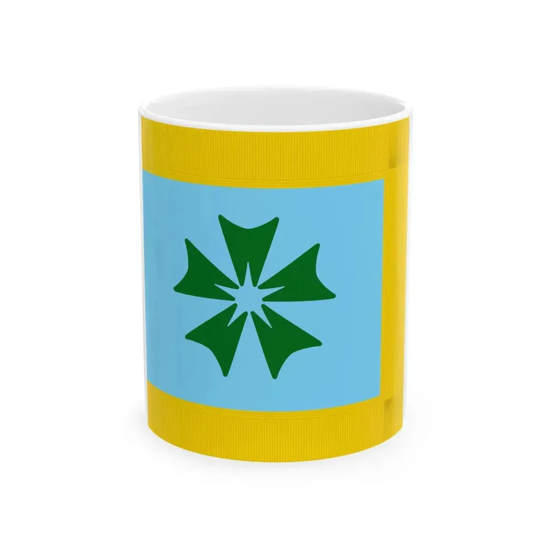 Flag of Memuro Hokkaido fringed (Japan) White Coffee Mug 11oz - Go Mug Yourself