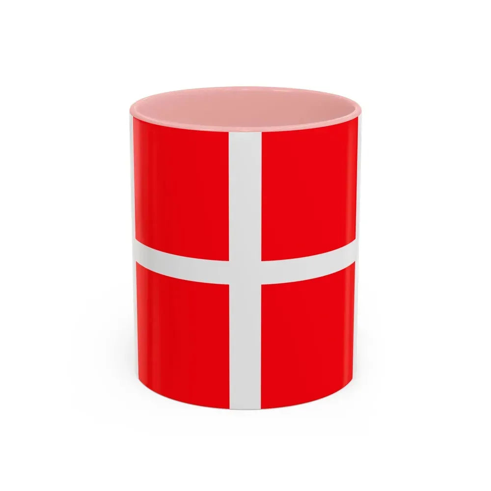 Flag of Mendrisio Switzerland - Accent Coffee Mug 11oz Pink - Go Mug Yourself