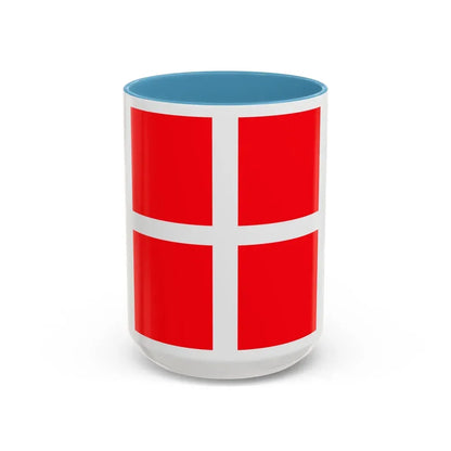 Flag of Mendrisio Switzerland - Accent Coffee Mug 15oz Light Blue - Go Mug Yourself