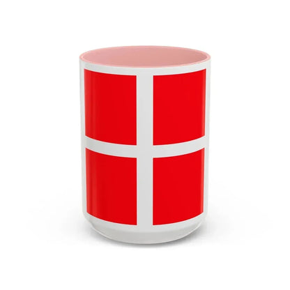 Flag of Mendrisio Switzerland - Accent Coffee Mug 15oz Pink - Go Mug Yourself