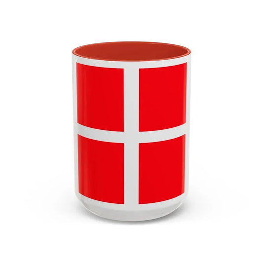 Flag of Mendrisio Switzerland - Accent Coffee Mug 15oz Red - Go Mug Yourself