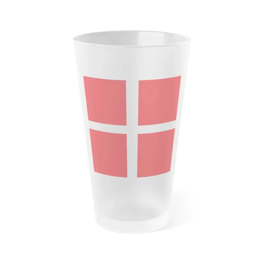 Flag of Mendrisio Switzerland - Frosted Pint Glass 16oz 16oz Frosted - Go Mug Yourself