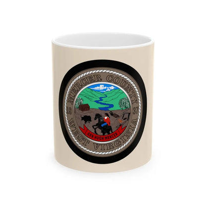 Flag of Mercer County West Virginia (United States) White Coffee Mug 11oz - Go Mug Yourself