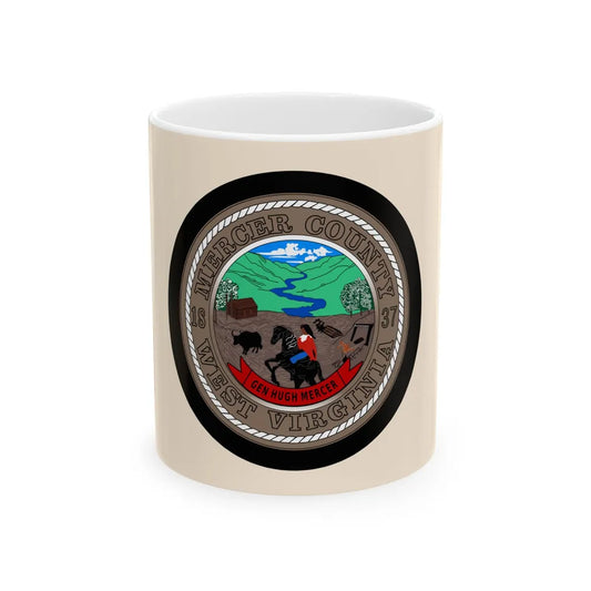 Flag of Mercer County West Virginia (United States) White Coffee Mug 11oz - Go Mug Yourself