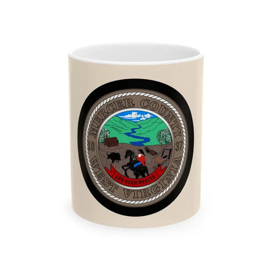 Flag of Mercer County West Virginia (United States) White Coffee Mug 11oz - Go Mug Yourself