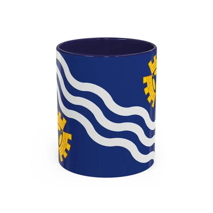 Flag of Merseyside UK - Accent Coffee Mug 11oz Navy - Go Mug Yourself