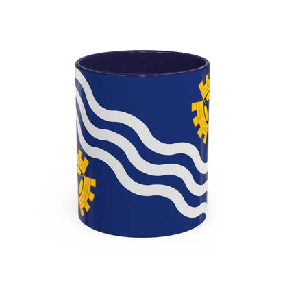 Flag of Merseyside UK - Accent Coffee Mug 11oz Navy - Go Mug Yourself