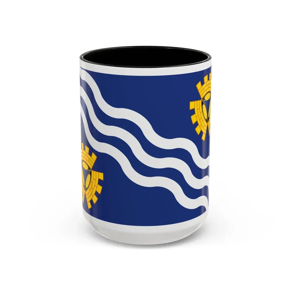 Flag of Merseyside UK - Accent Coffee Mug 15oz Black - Go Mug Yourself