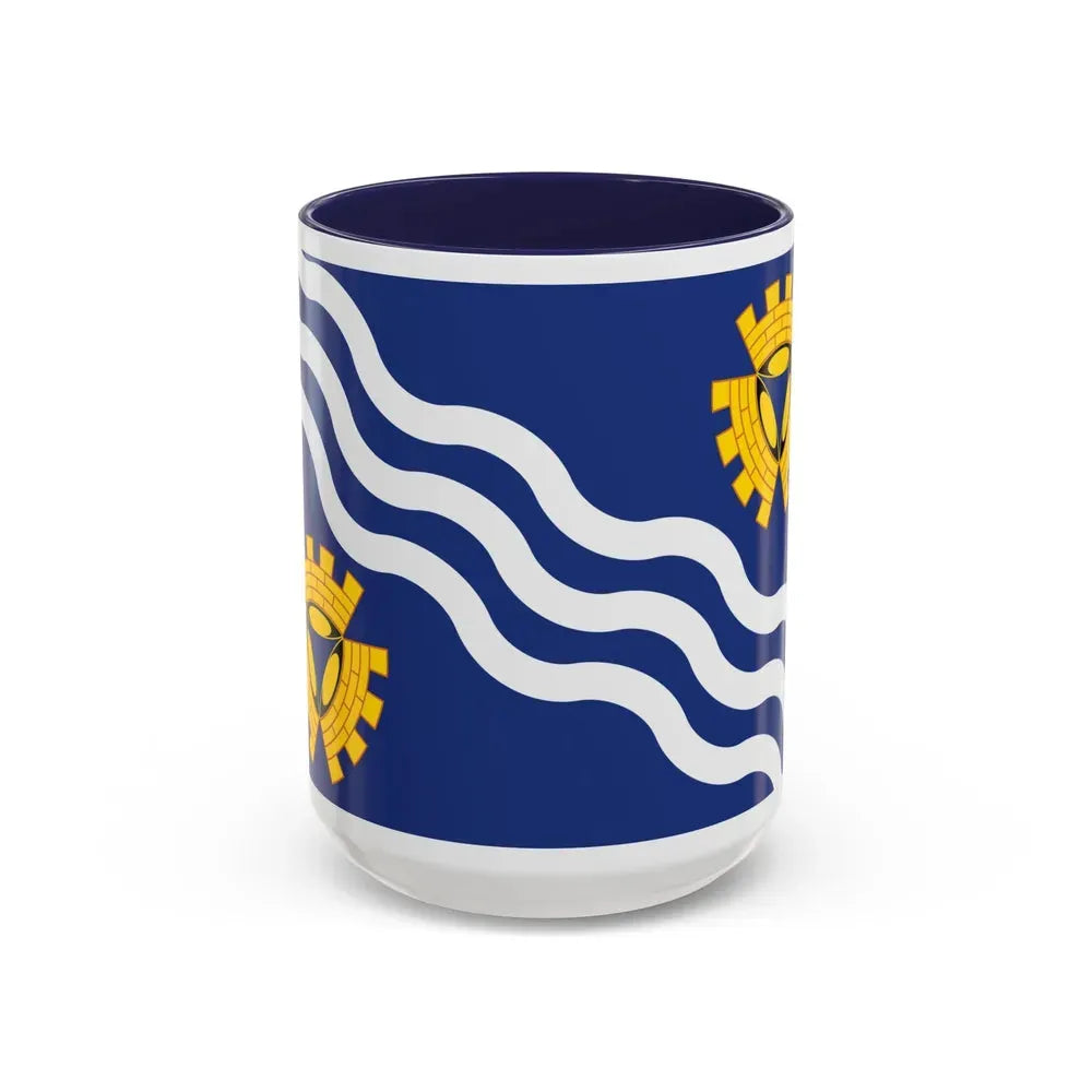 Flag of Merseyside UK - Accent Coffee Mug 15oz Navy - Go Mug Yourself