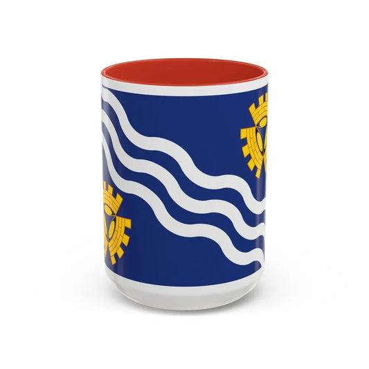 Flag of Merseyside UK - Accent Coffee Mug 15oz Red - Go Mug Yourself