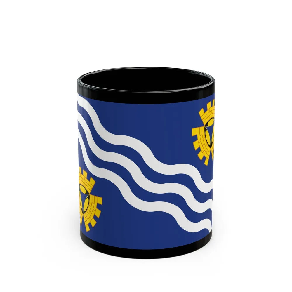 Flag of Merseyside UK - Black Coffee Mug-11oz-Go Mug Yourself